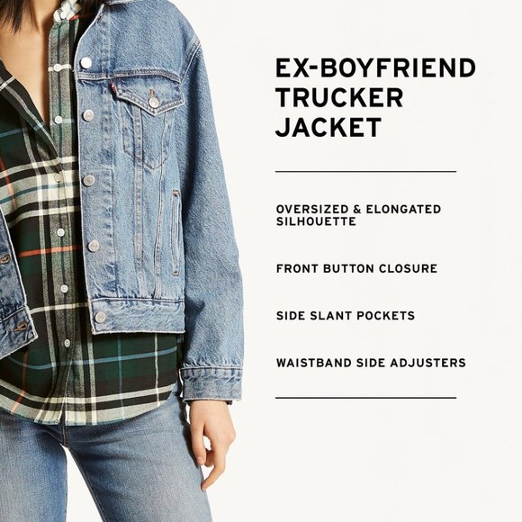 Levi's Ex Boyfriend Trucker Denim Jacket Size Small - Picture 11 of 11